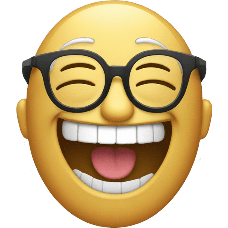 Laughing emoji with glasses emoji