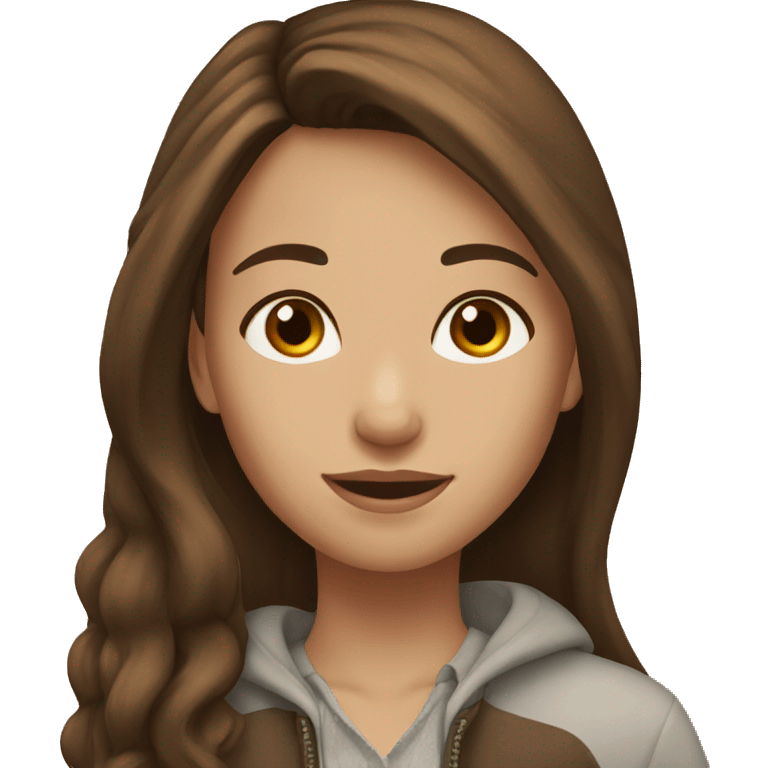 girl with brown hair and with brown horse emoji