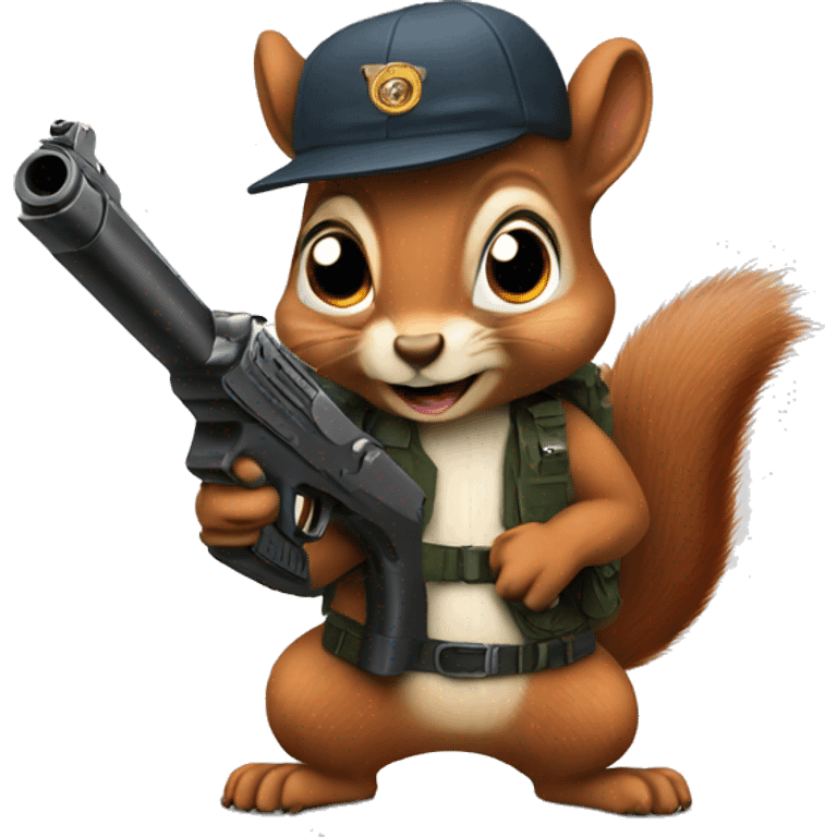 Squirrel with a gun emoji