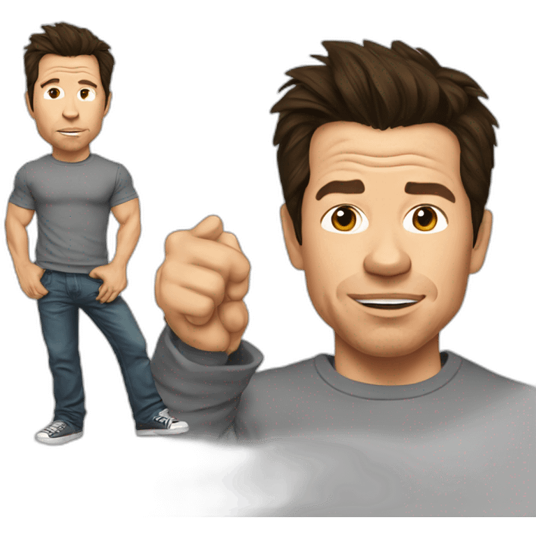 mark wahlberg cartoon wearing tee emoji