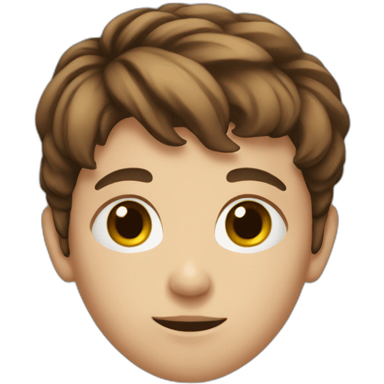 Big forheaded kid with short brown hair emoji