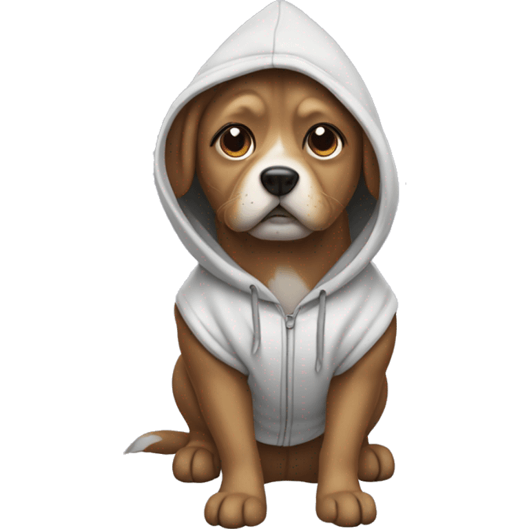 Dog wearing hoodie emoji