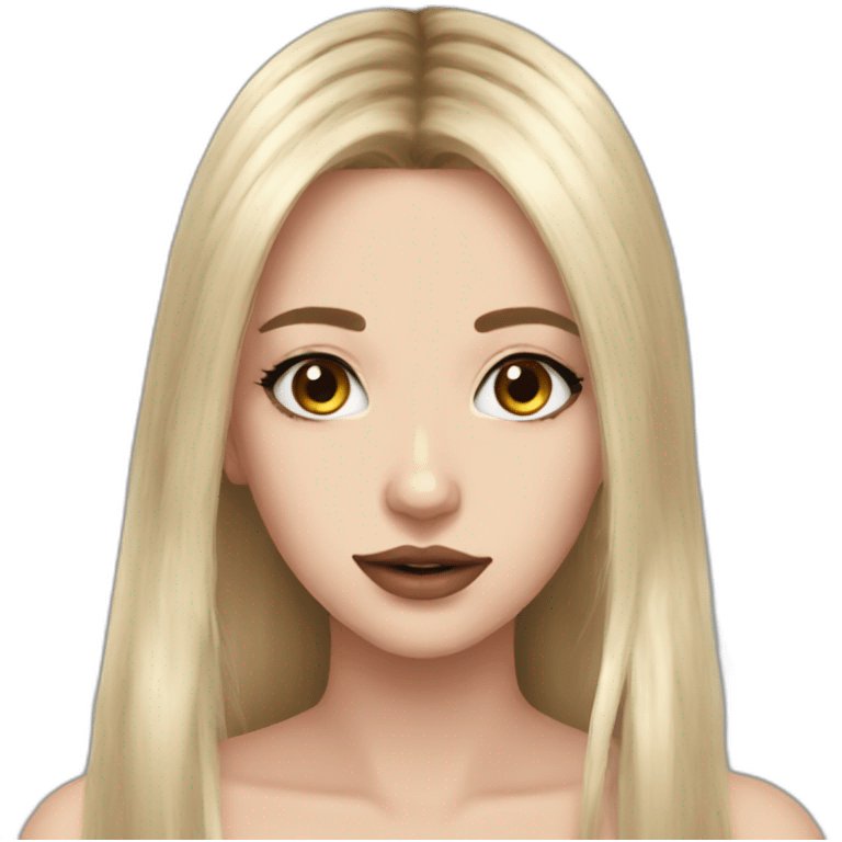 egirl long hair makeup emoji