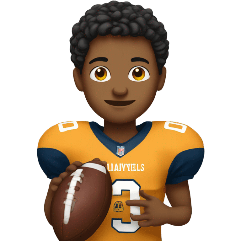 Jayden Daniels with a football in hand emoji