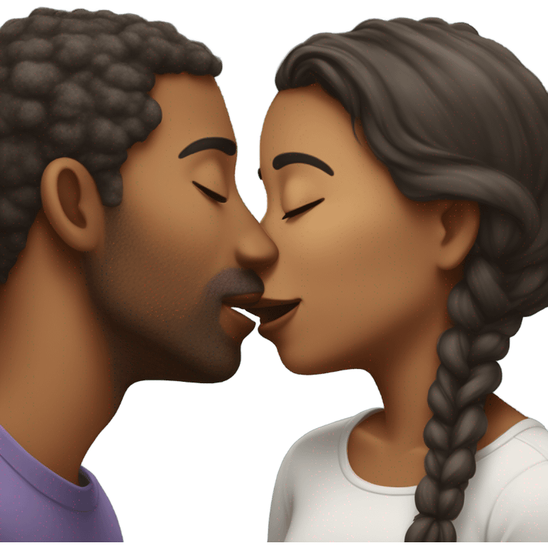 A couple kissing emoji