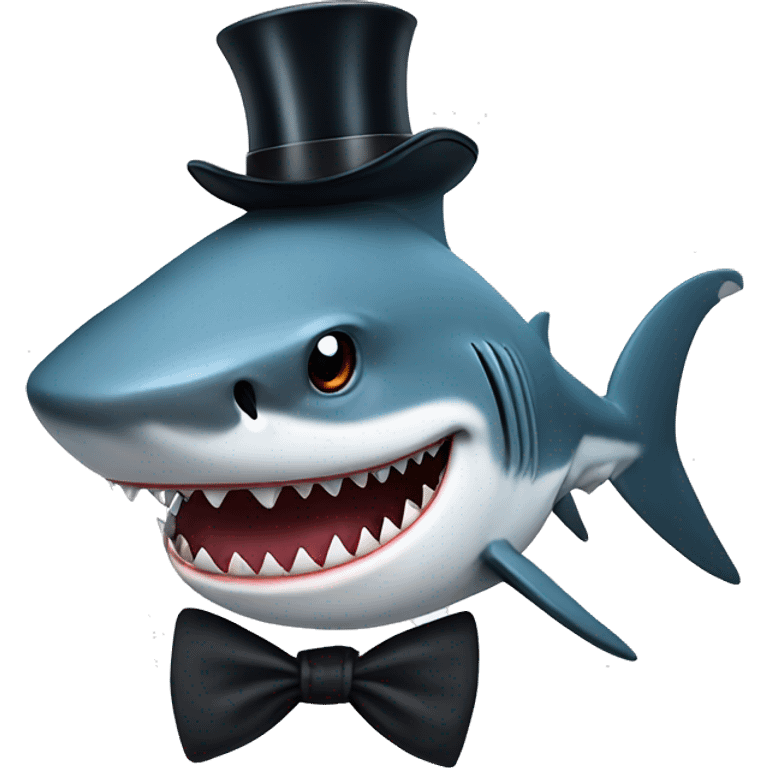 Shark with tophat emoji