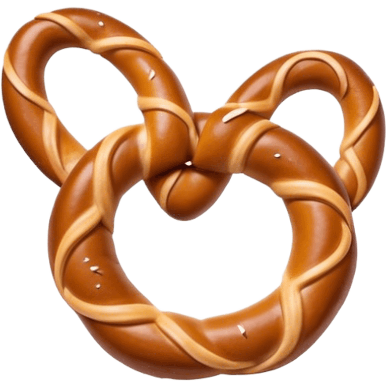 Pretzel Cinematic Realistic Pretzel Snack Emoji, depicted as a single, perfectly twisted pretzel with a glossy, salted crust, rendered with lifelike textures and warm, inviting lighting. emoji