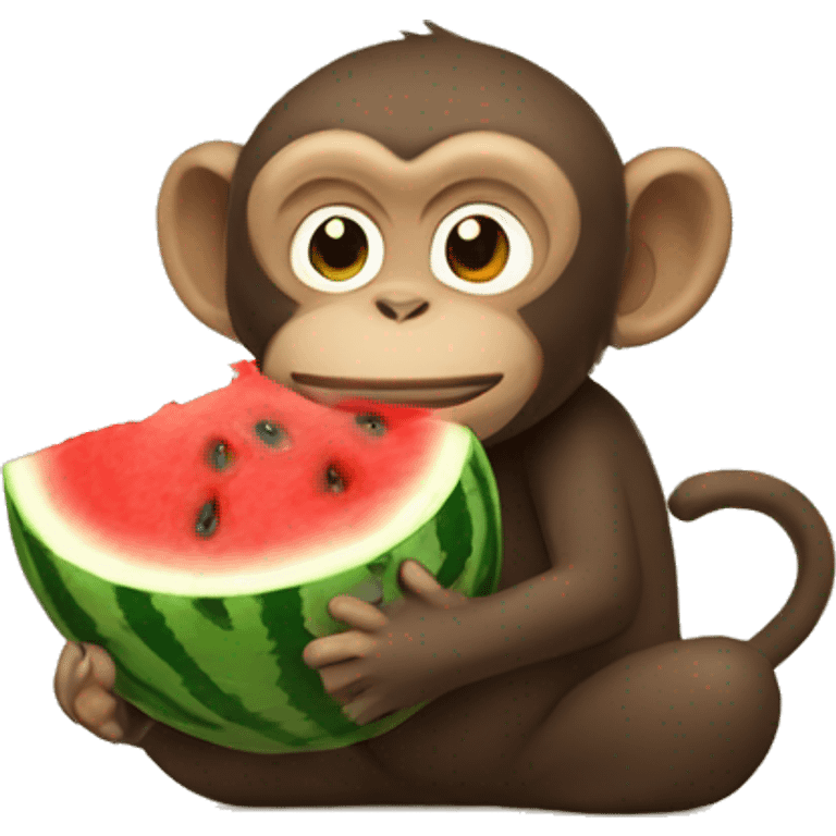 monkey eating watermelon emoji