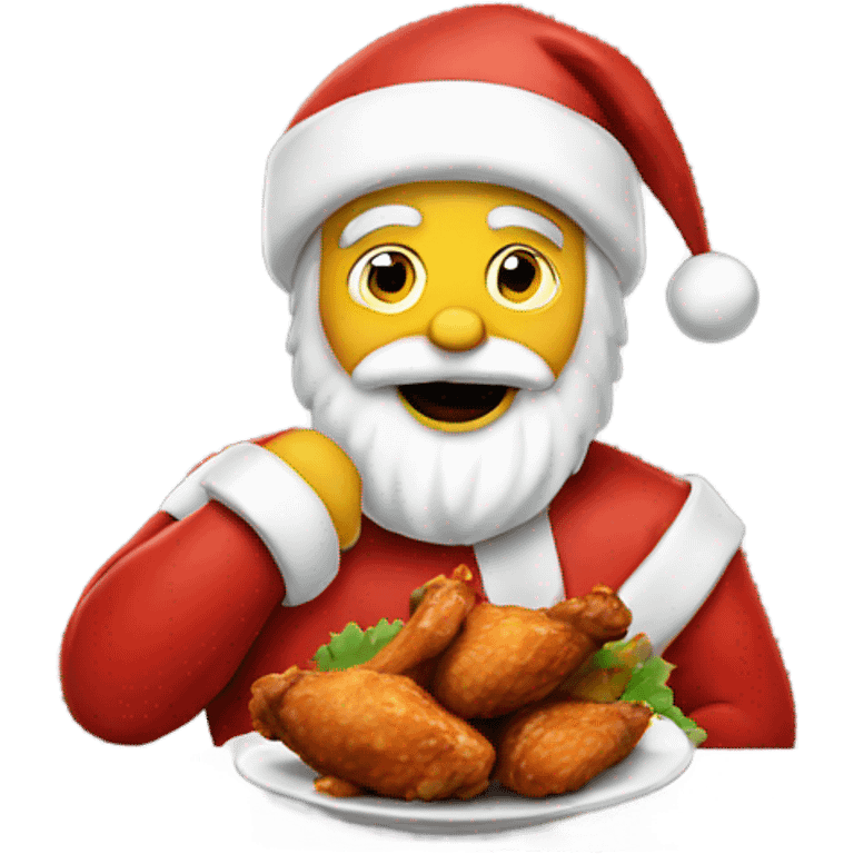 Santa eating chicken wings emoji