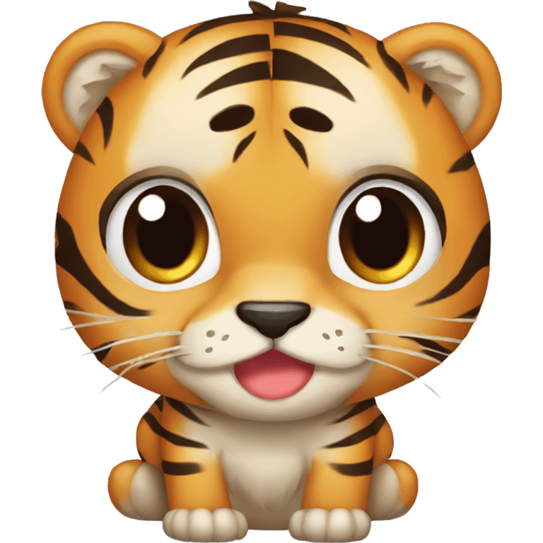 Tigre triste con un corazon emoji