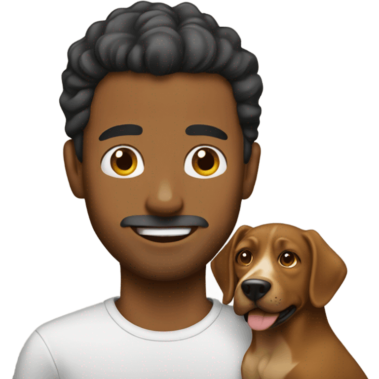 Brown man with dog emoji