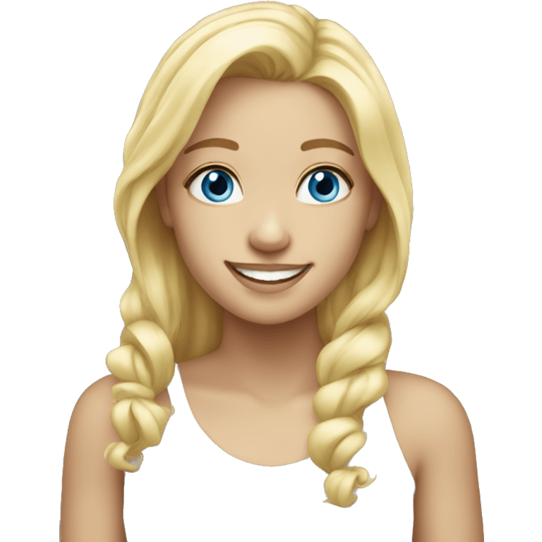 blonde girl smiling blue eyes emoji