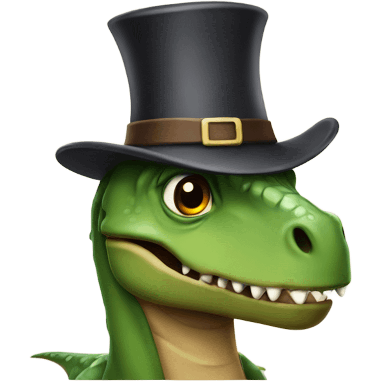 dinosaur wearing tall hat emoji