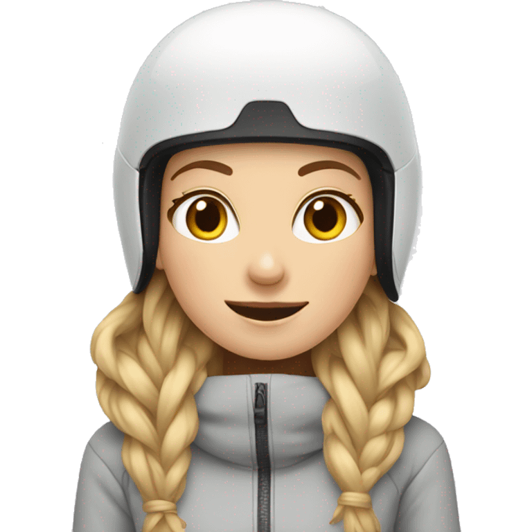 White Girl snowboarding emoji