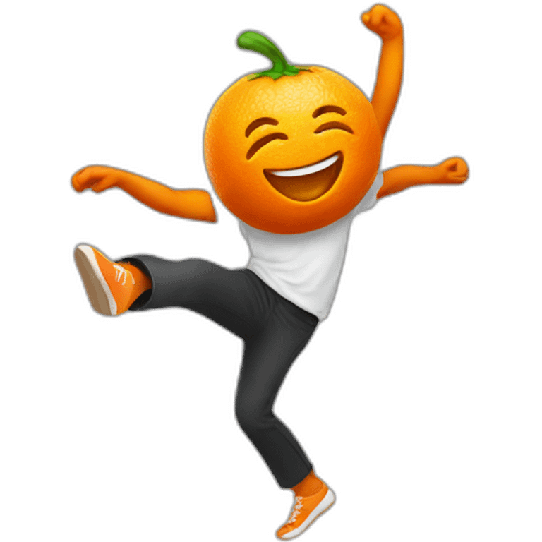 Dancing orange emoji