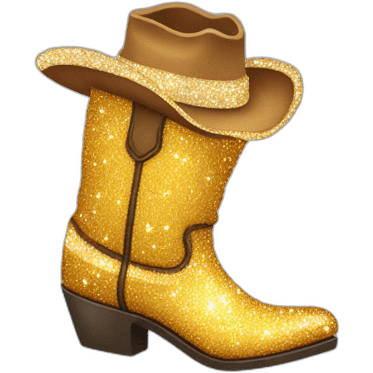 sparkle cowboy boot emoji