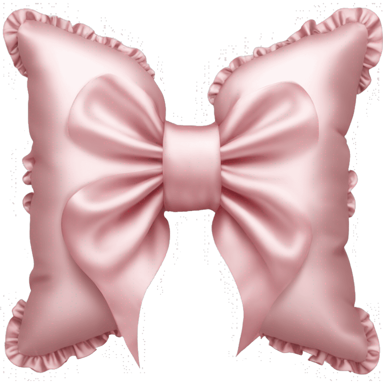 Light pink silk bow shaped pillow with ruffles emoji