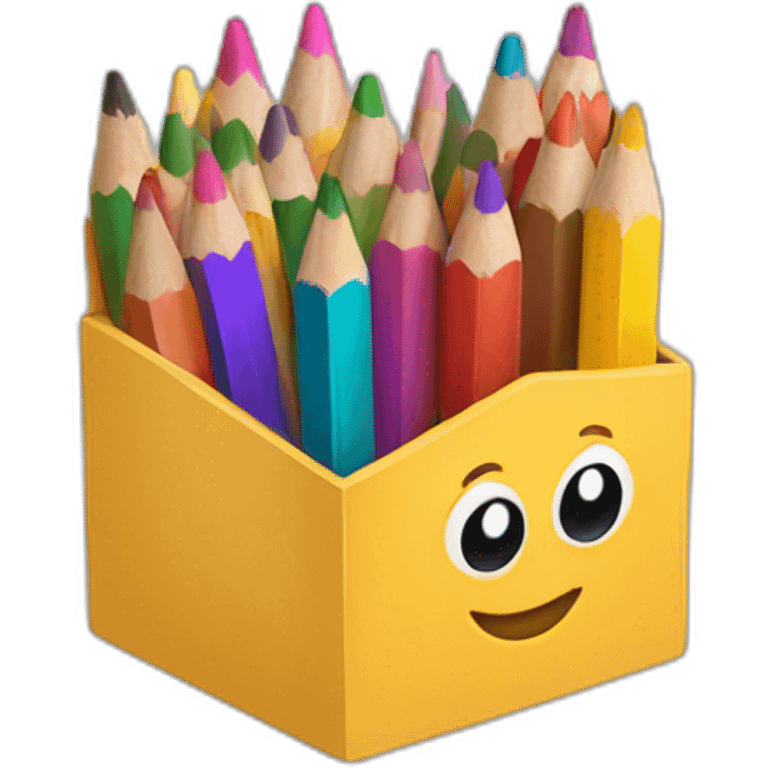 box of pencils color emoji