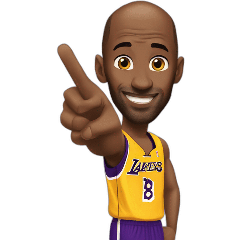 Kobe Bryant points his finger up in warning looking in camera emoji