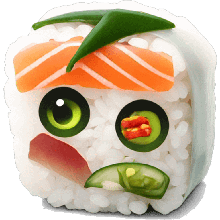 Raw sushi with jalapeño  emoji