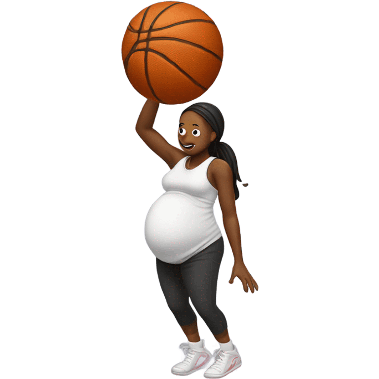 pregnant lady dunking basketball emoji