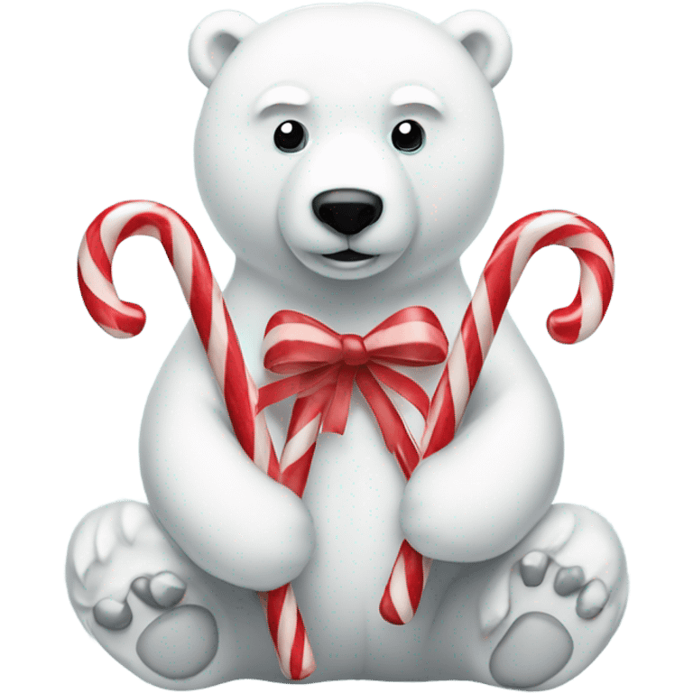 Polar bear with candy canes emoji