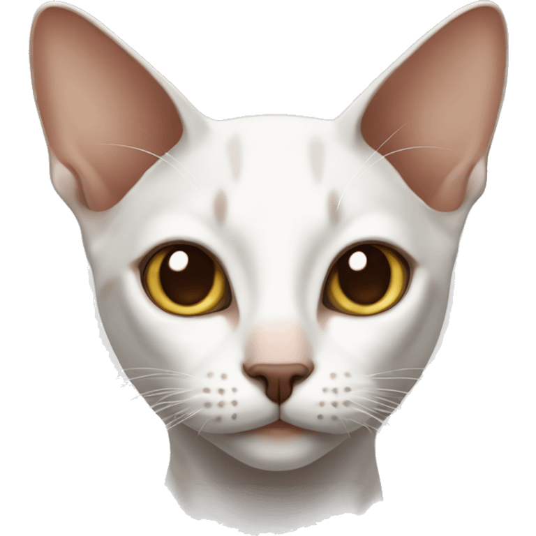 chocolate-like oriental cat very white nose  emoji