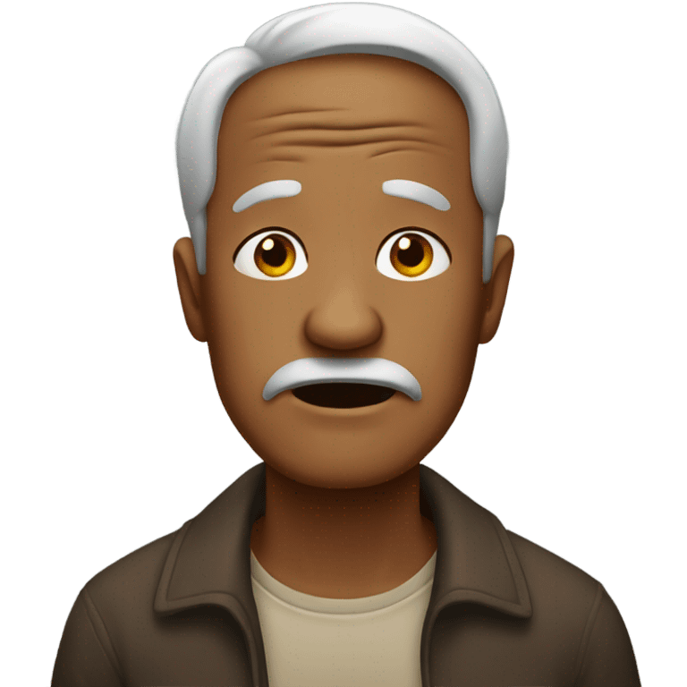 Old brown man crying  emoji