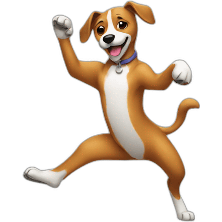 A dog dancing emoji