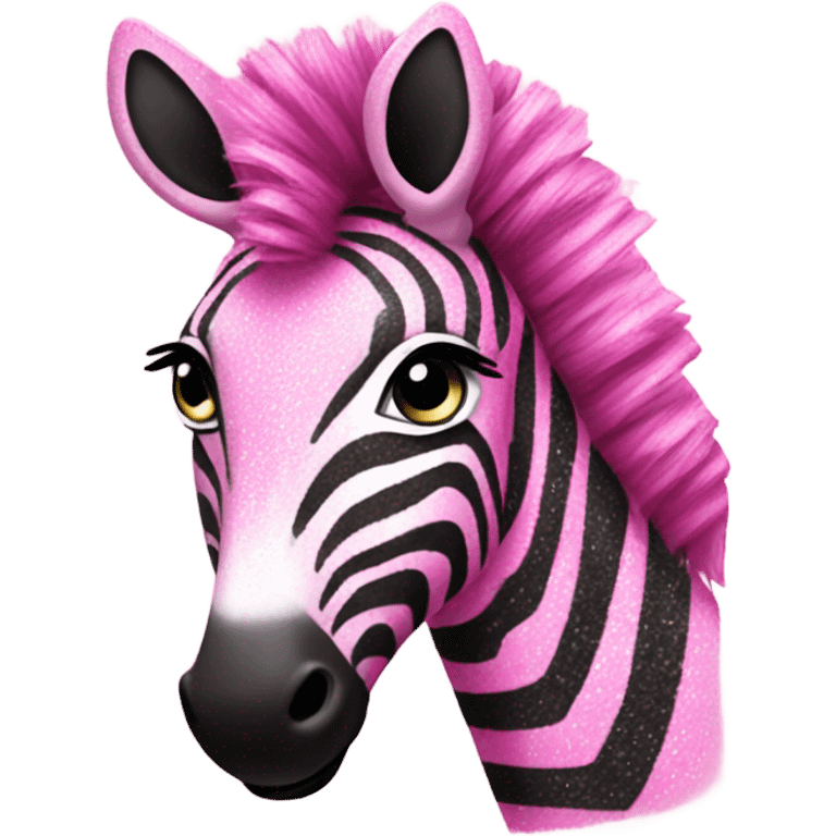 Pink sparkly zebra  emoji