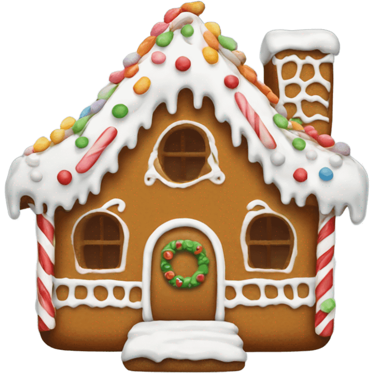 Gingerbread house with white frosting emoji