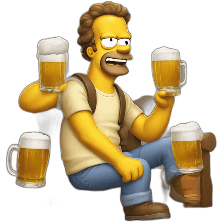 Hommes Simpsons qui boit une bière emoji