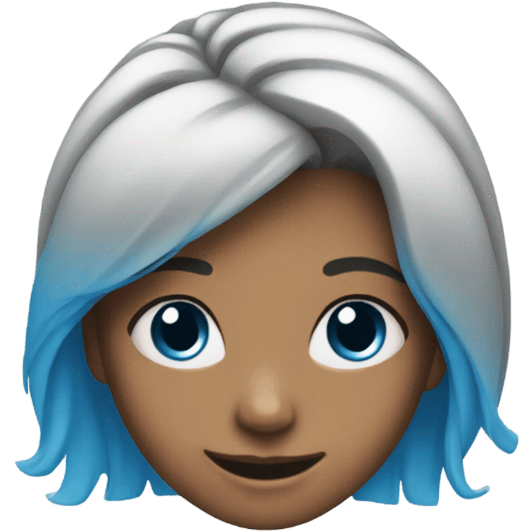 smiling girl with blue features emoji