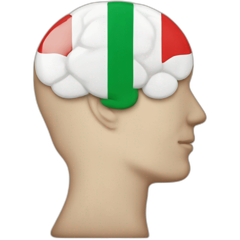 persons brain in italian flag colours emoji