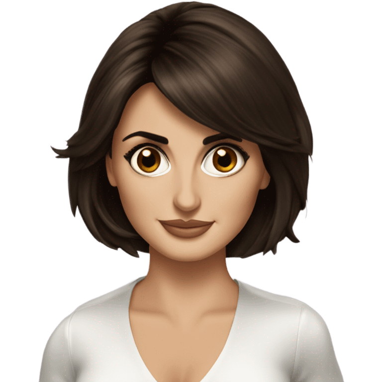 Penelope cruz with dark brown hair bob emoji