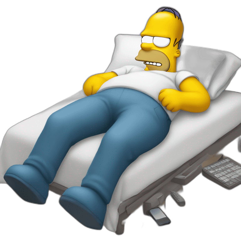 Homer simpson asleep with phone  emoji