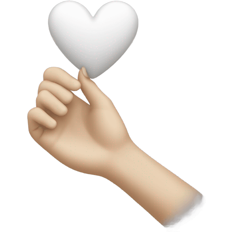 White heart in hand emoji