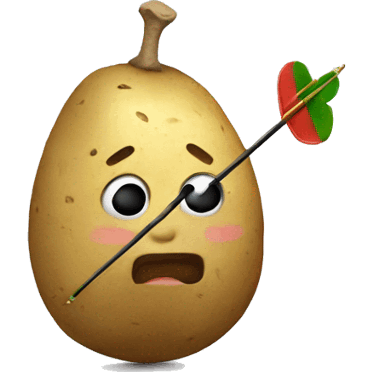 a potato playing archery emoji