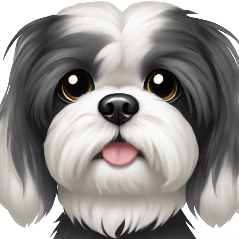 black and white shih tzu emoji