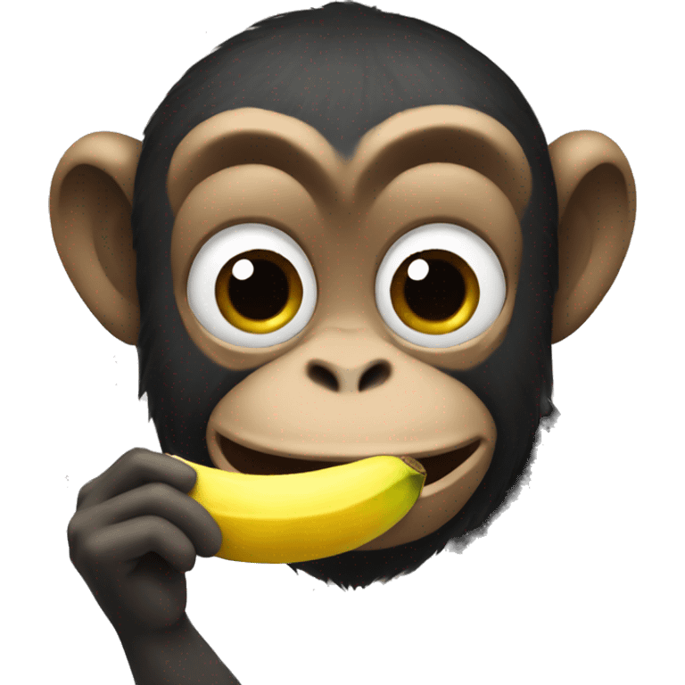 Monkey eat banana emoji