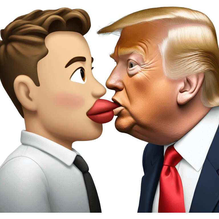 Trump kissing Elon musk emoji