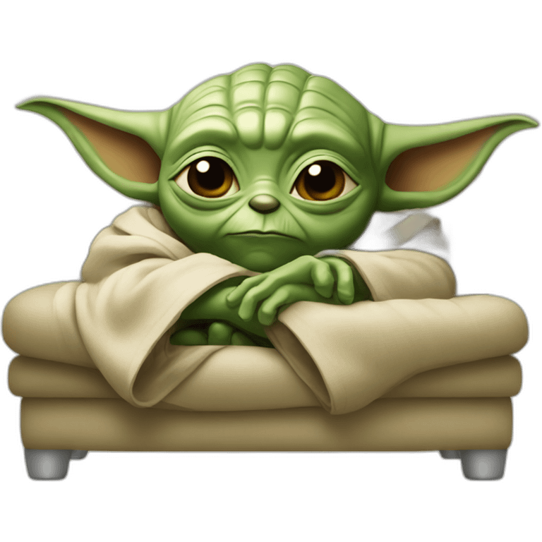 yoda lying on a sofa emoji