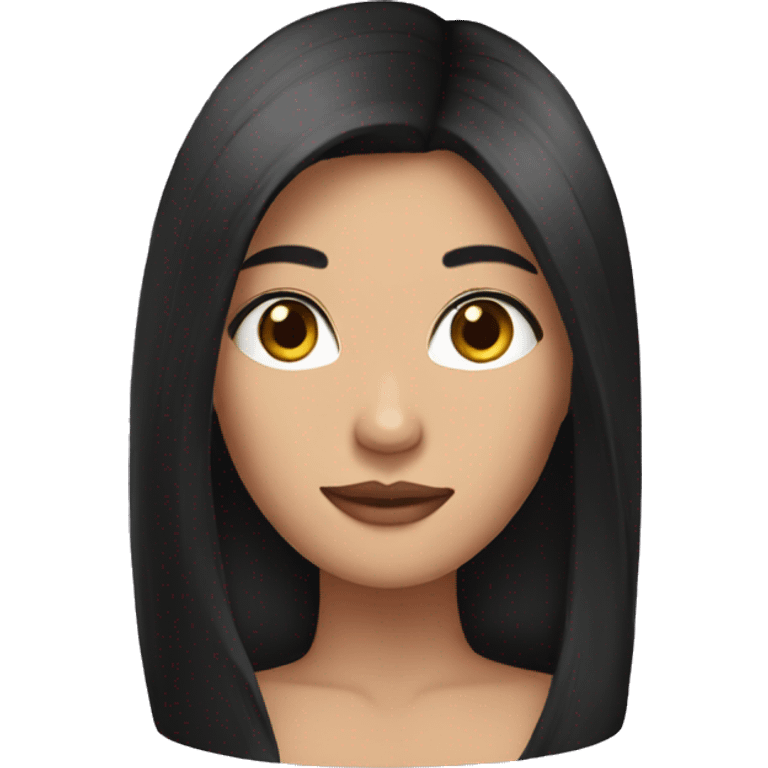 A woman with long black hair emoji