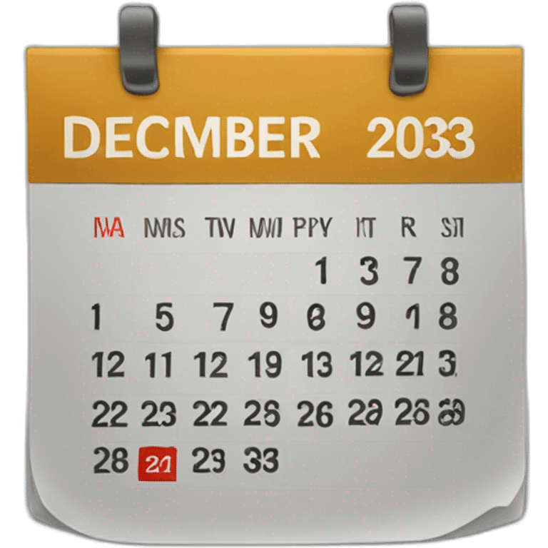 a calendar for December 2023 emoji