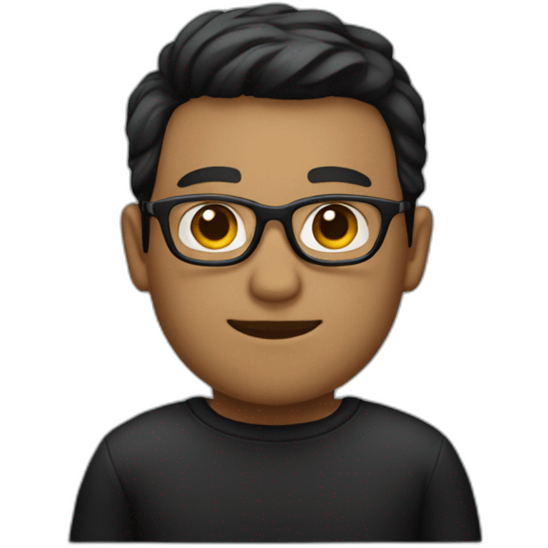 A short-haired man wearing black-rimmed glasses emoji