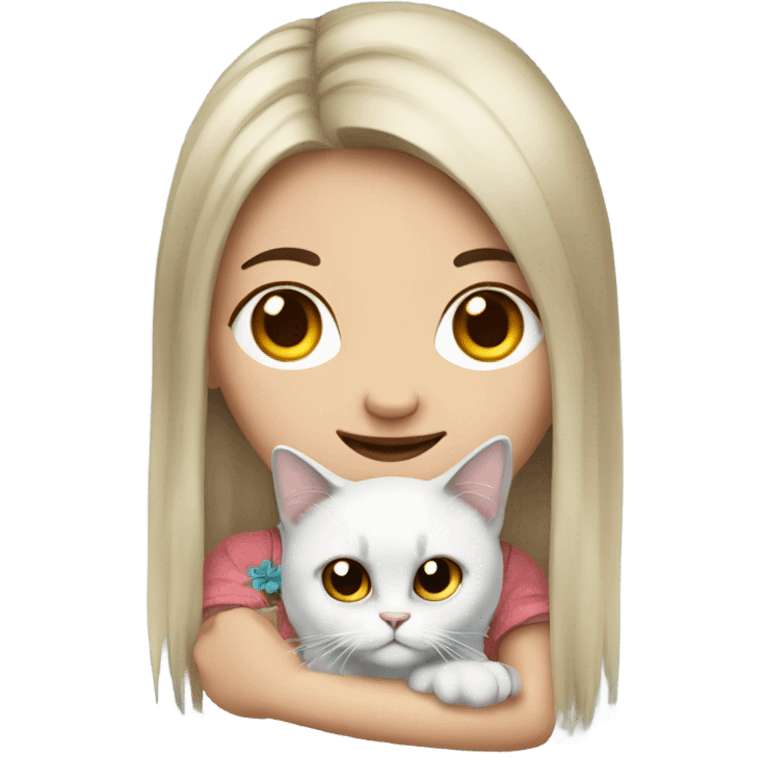 Chinese girl hand a Ragdoll cat  emoji