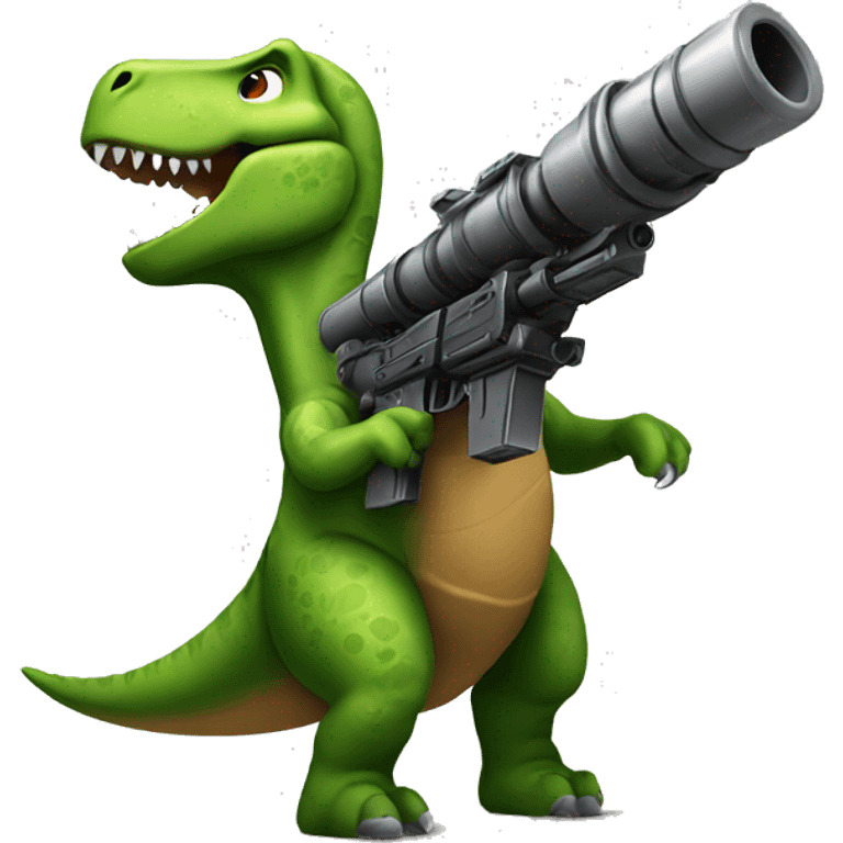 Dinosaur with minigun emoji