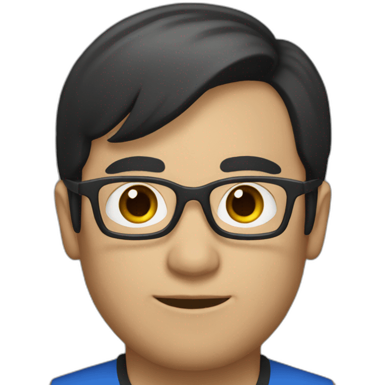 sport Moderator with dark hair and glasses  emoji