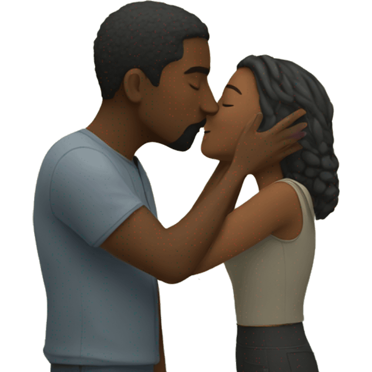 couple kissing in nature emoji