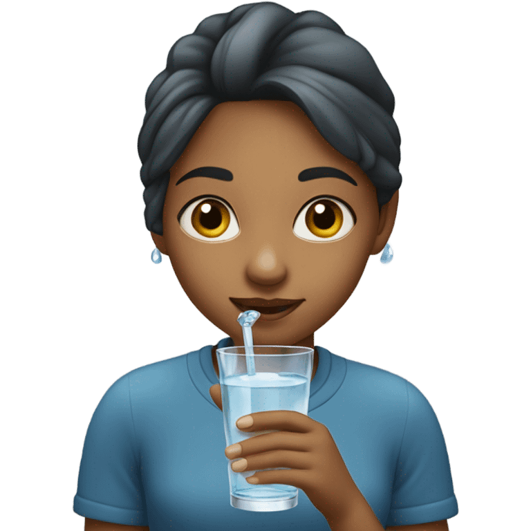 Girl drink water emoji